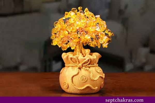 Arbre citrine pour attirer l'argent en Feng Shui